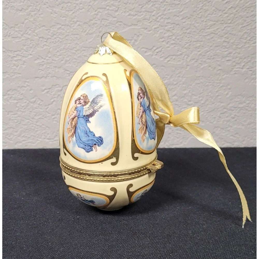 Mr. Christmas Musical Egg Shaped Angel Yellow Ornament/Trinket Box (no music box
